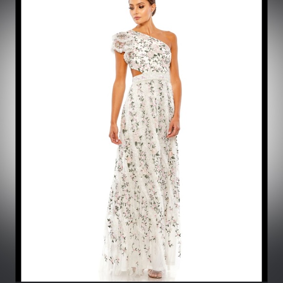 MAC DUGGAL One-Shoulder Embroidered Maxi Dress We Select Dresses - Picture 9 of 16